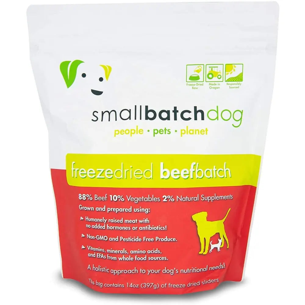 Smallbatch Pets Freeze-Dried Premium Raw Food Diet for Dogs, Beefbatch Sliders Dog Food Smallbatch Pets