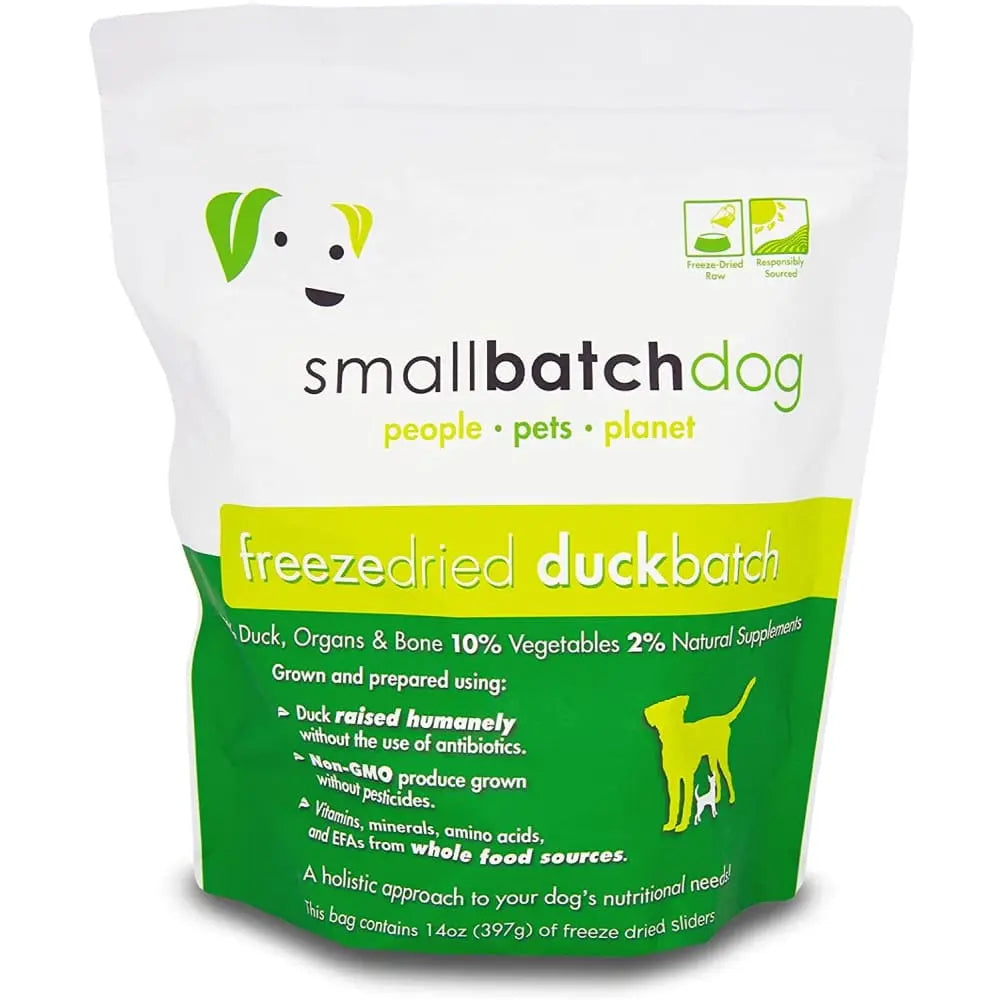 Smallbatch Pets Freeze-Dried Premium Raw Food Diet for Dogs, Duck Sliders Dog Food 14oz Smallbatch Pets