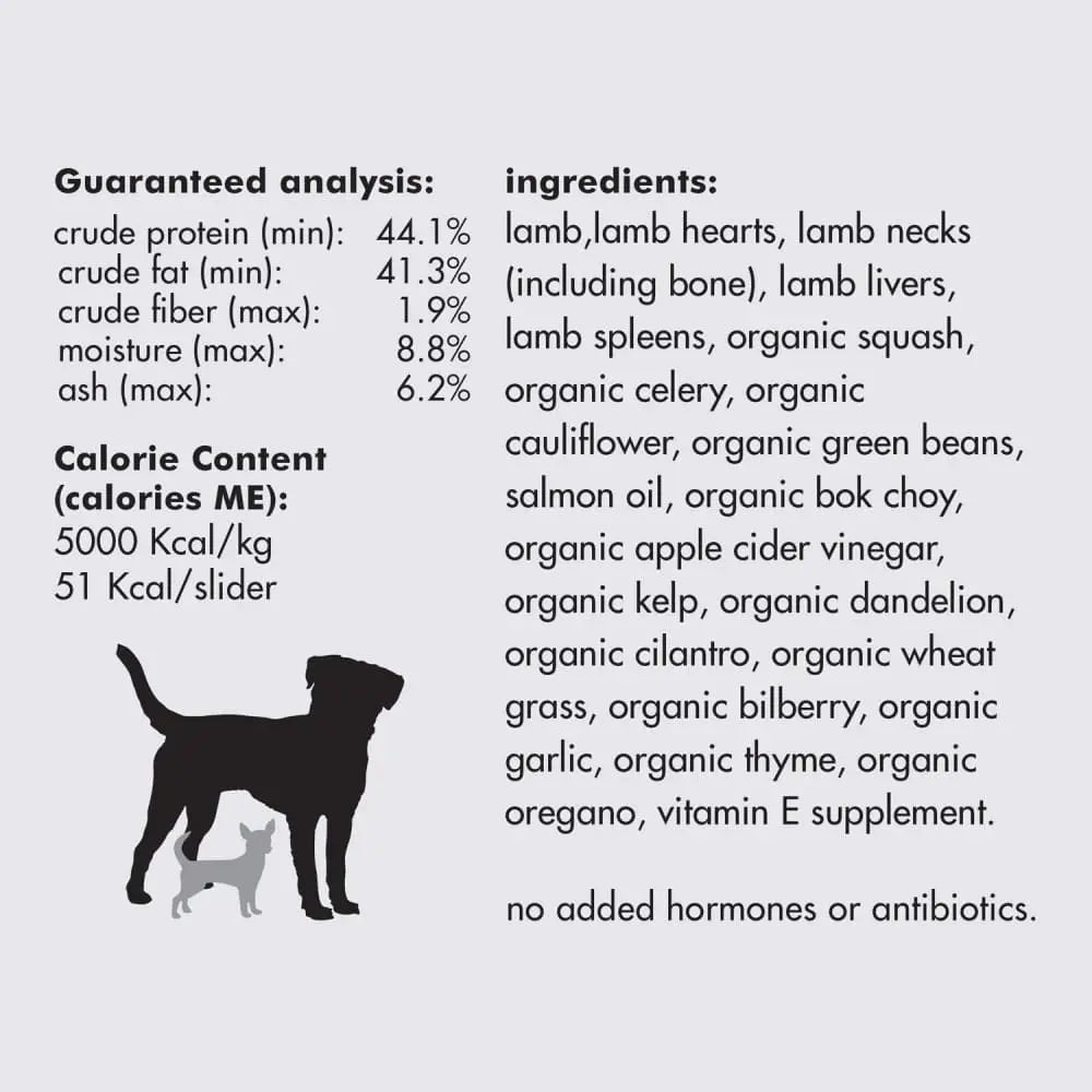 Smallbatch Pets Freeze-Dried Premium Raw Food Diet for Dogs, Lamb Sliders Dog Food 14 oz Smallbatch Pets