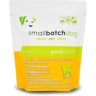 Smallbatch Pets Freeze-Dried Premium Raw Food Diet for Dogs, Pork Sliders Dog Food 14oz Smallbatch Pets