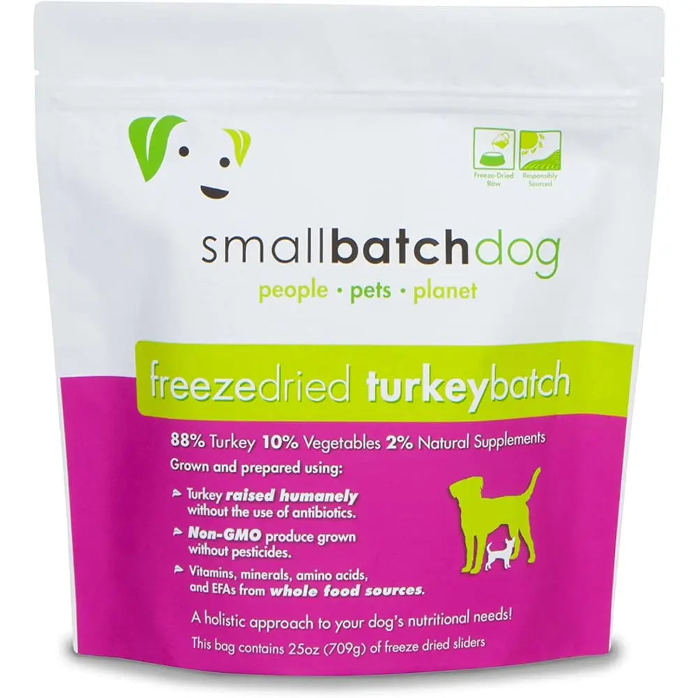 Smallbatch Pets Freeze-Dried Premium Raw Food Diet for Dogs, Turkey Sliders Dog Food Smallbatch Pets
