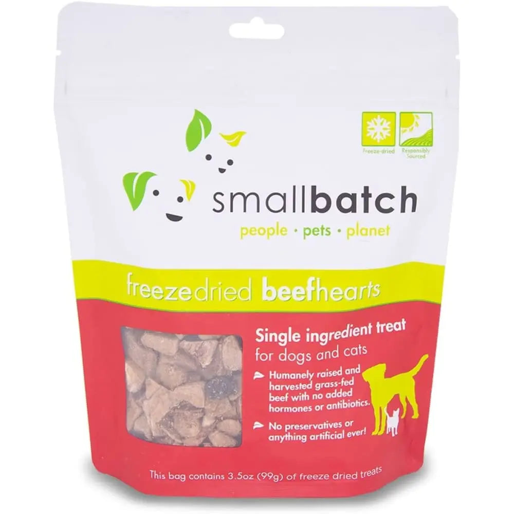 Smallbatch Pets Premium Freeze-Dried Beef Heart Treats for Dogs and Cats, 3.5 oz Smallbatch Pets