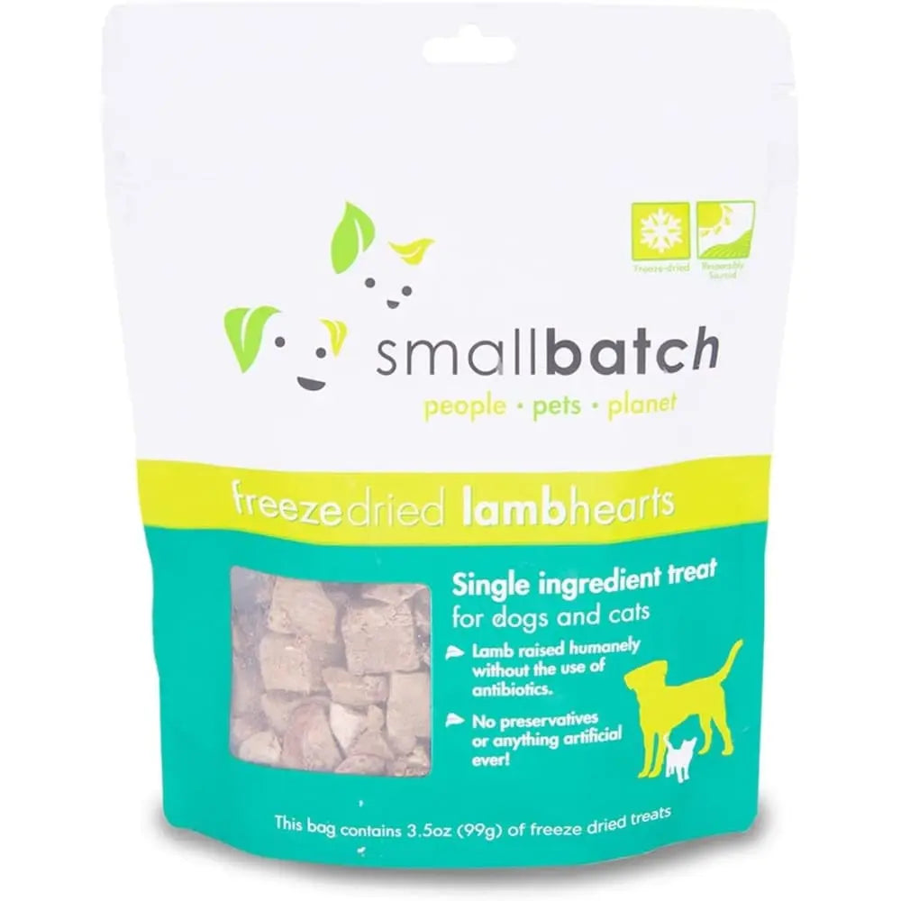 Smallbatch Pets Premium Freeze-Dried Lamb Heart Treats for Dogs and Cats, 3.5 oz Smallbatch Pets