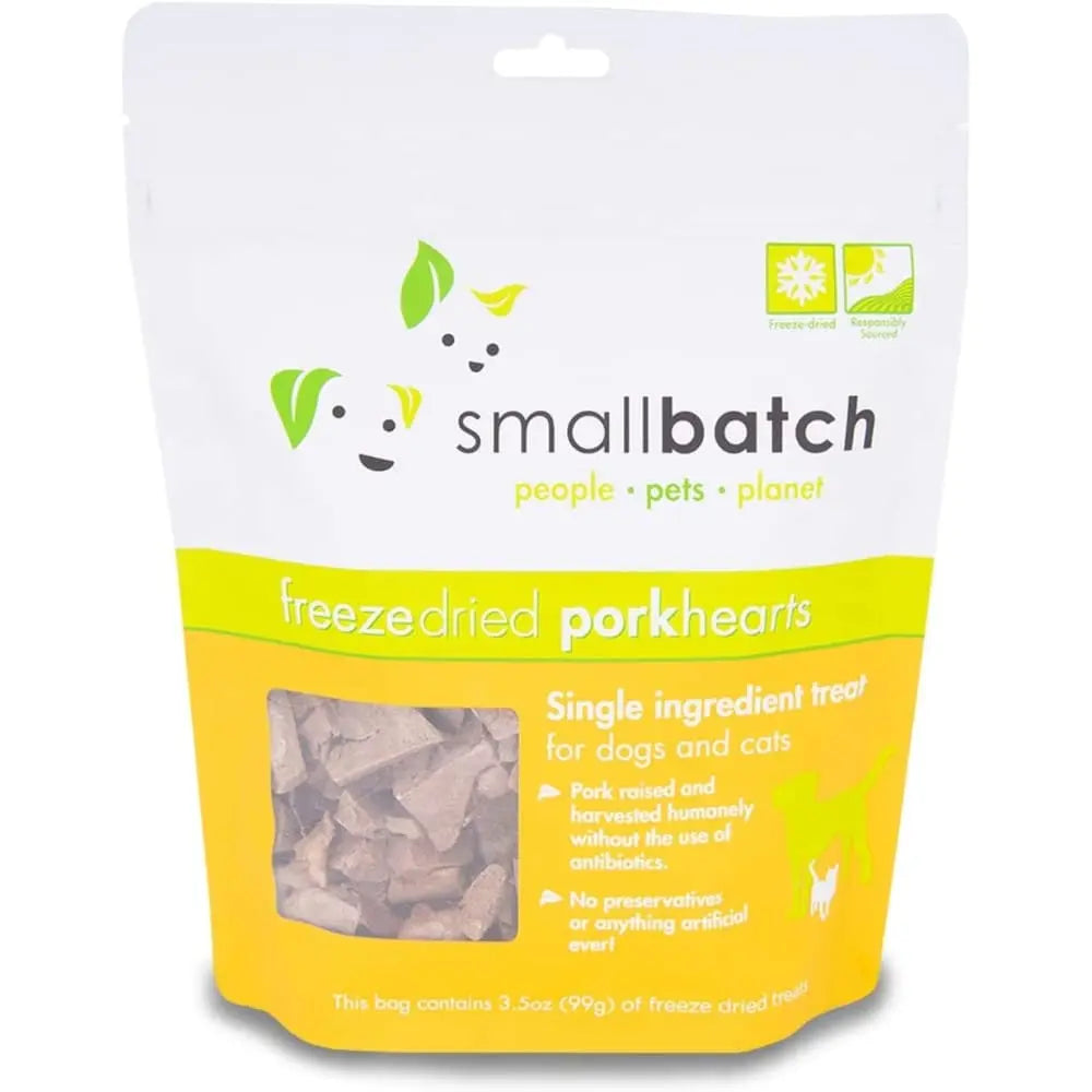 Smallbatch Pets Premium Freeze-Dried Pork Heart Treats for Dogs and Cats, 3.5 oz Smallbatch Pets