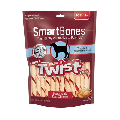 SmartBones Smart Twist Sticks Dog Treat Chicken, 50 pk SmartBones