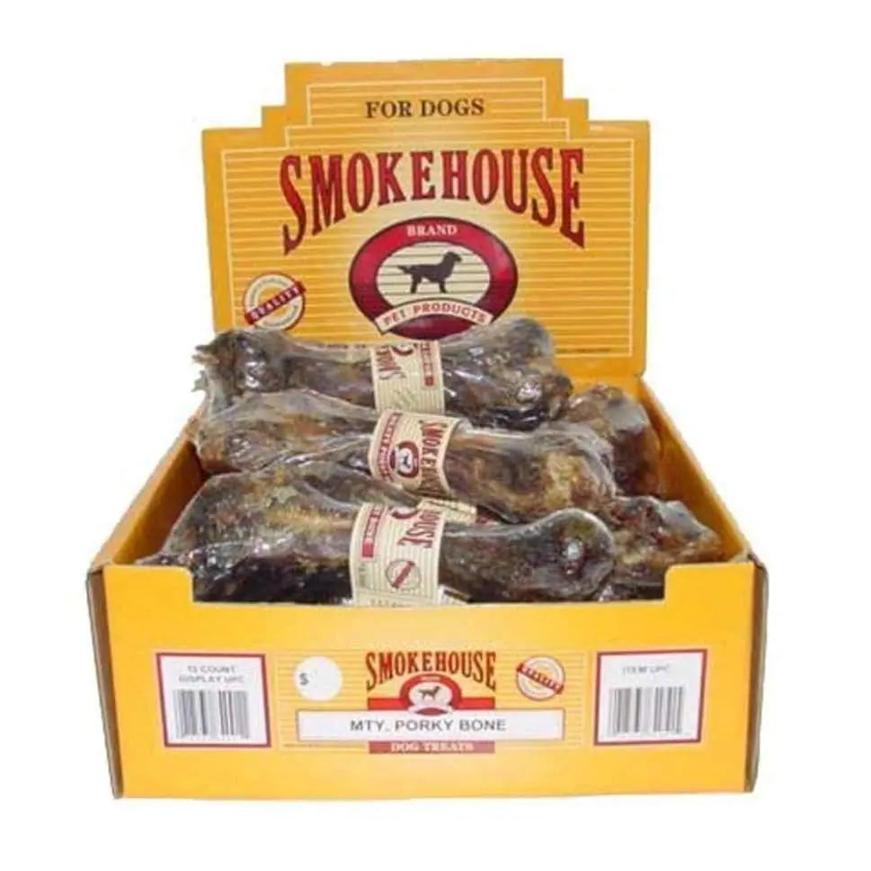 Smokehouse USA Made Meaty Porky Bone Dog Chew Smokehouse