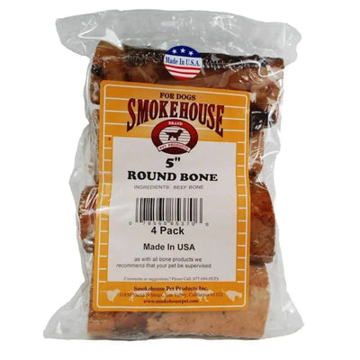 Smokehouse USA Made Round Bones Dog Chew Value Pk 4 ct, 5 in Smokehouse