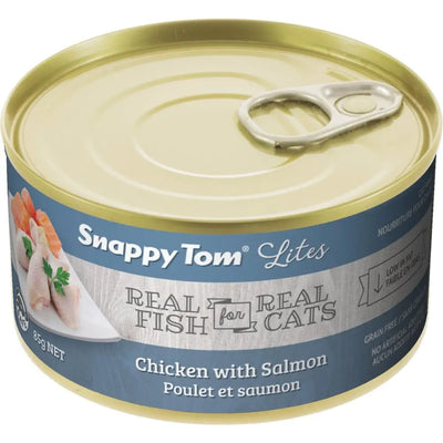 Snappy Tom Lites Chicken with Salmon Canned Cat Food 24/3oz Snappy Tom