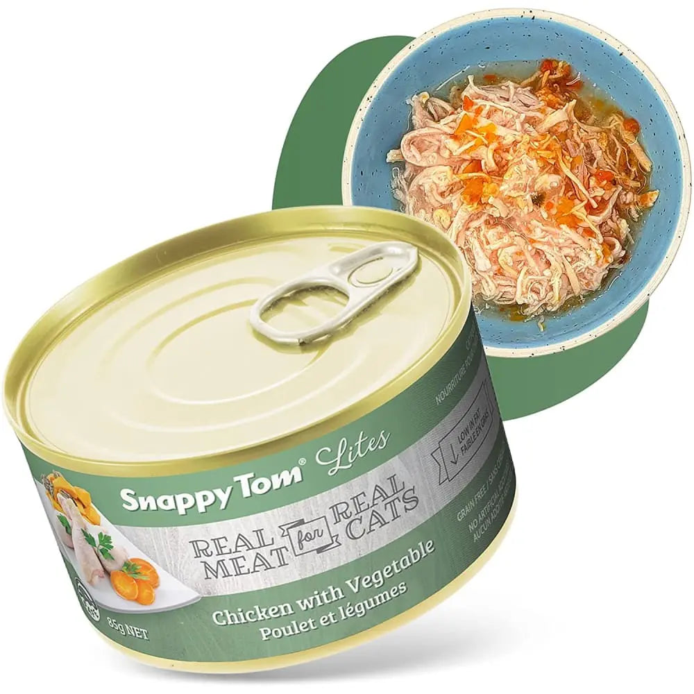 Snappy Tom Lites Chicken with Vegetables Canned Cat Food 24/3oz Snappy Tom
