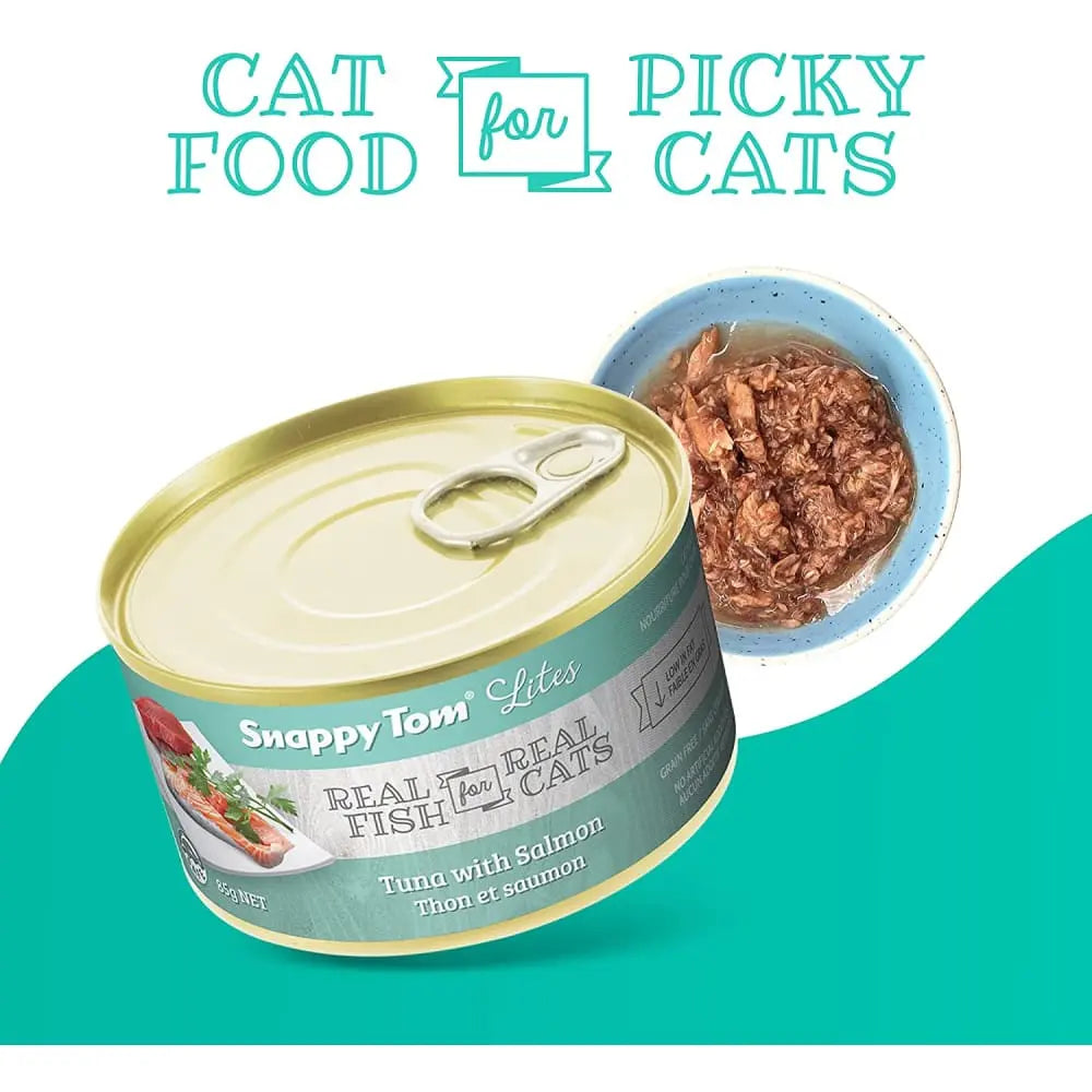 Snappy Tom Lites Tuna with Salmon Canned Cat Food Snappy Tom