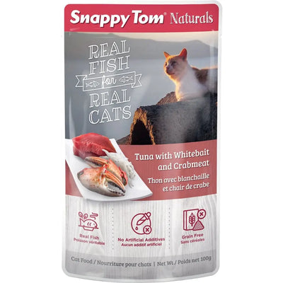 Snappy Tom Naturals Tuna with Whitebait & Crabmeat Wet Cat Food 12/3.5oz Snappy Tom
