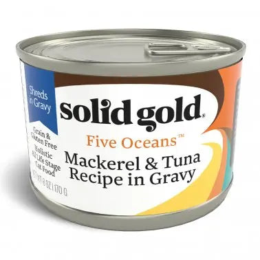 Solid Gold Five Oceans Grain Free Mackerel & Tuna Recipe in Gravy Cat Food Solid Gold