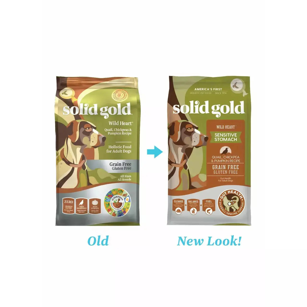 Solid Gold Pet Wild Heart Grain Free Quail Chickpeas & Pumpkin Recipe Dog Food 24 Lbs Solid Gold