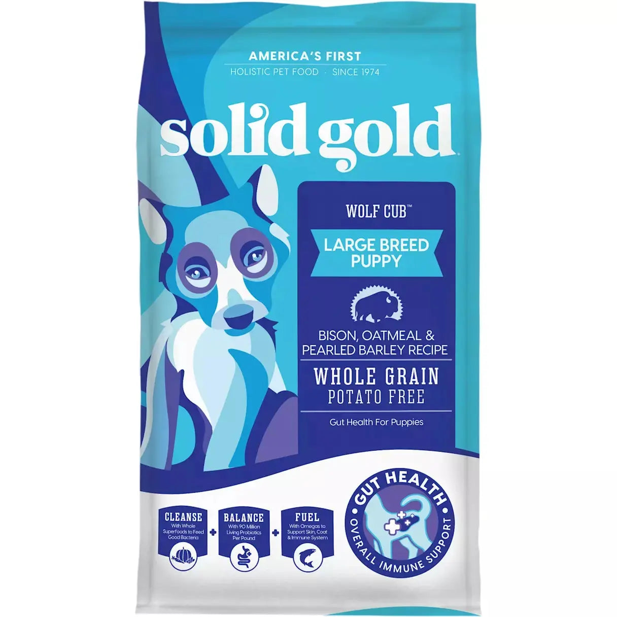 Solid Gold Pet Wolf Cub Potato Free Bison & Oatmeal Puppy Formula Dog Food 24 Lbs Solid Gold