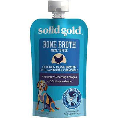 Solid Gold® Grain Free Chicken Bone Broth with Lavender & Chamomile Dog Meal Topper 8 Oz Solid Gold
