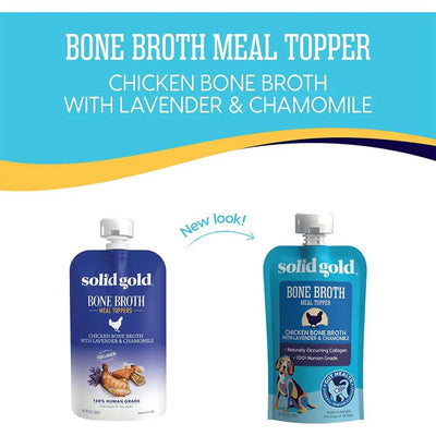 Solid Gold® Grain Free Chicken Bone Broth with Lavender & Chamomile Dog Meal Topper 8 Oz Solid Gold