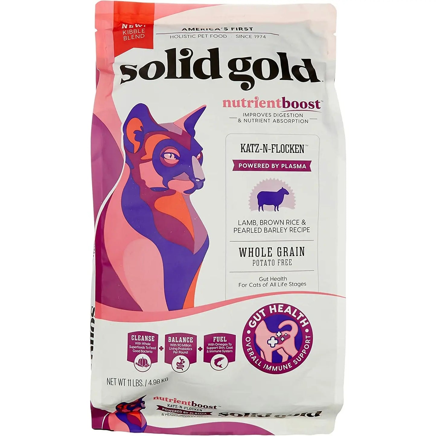 Solid Gold® Katz-N-Flocken Lamb, Brown Rice & Pearled Barley Dry Cat Food 11lbs Solid Gold
