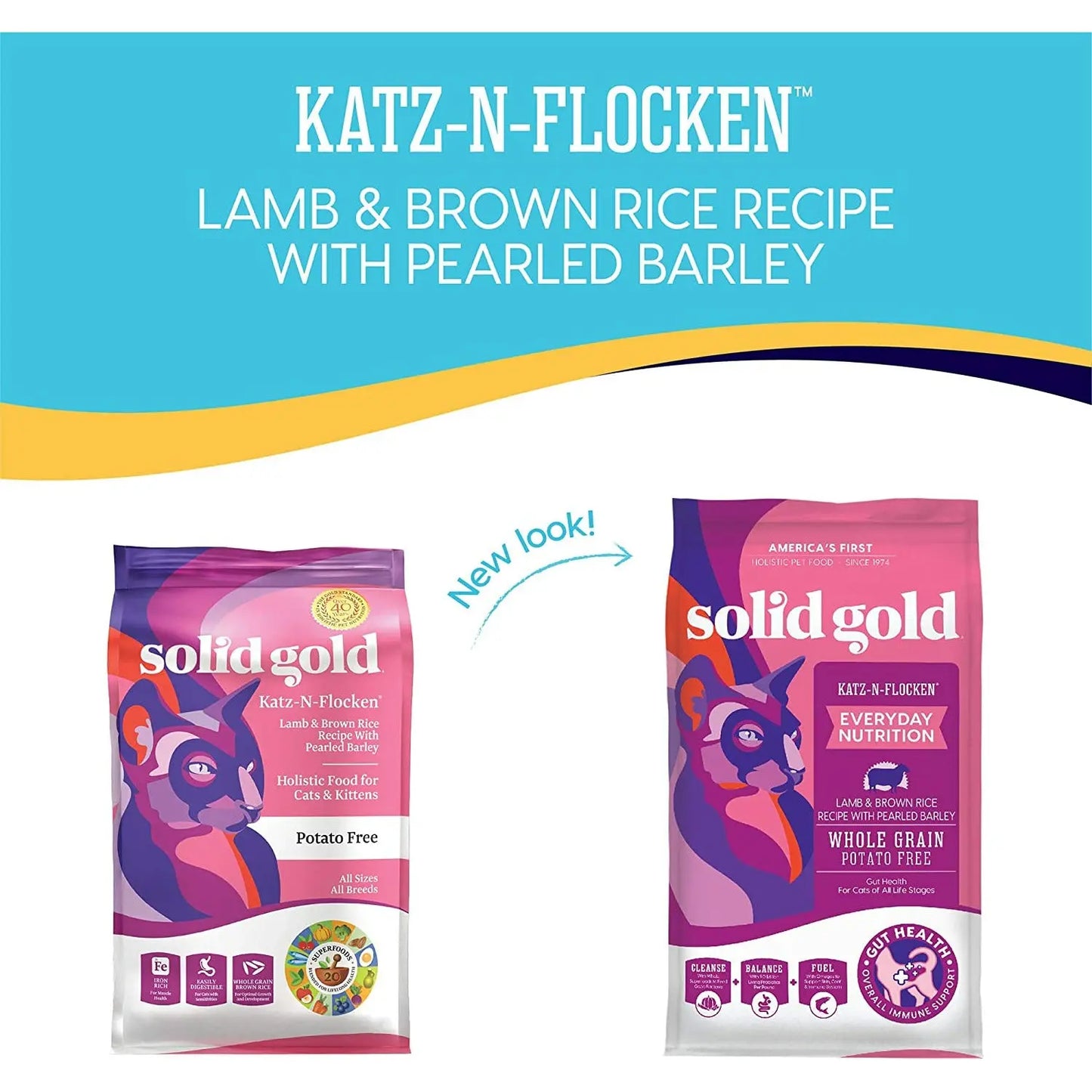 Solid Gold® Katz-N-Flocken® Potato Free Lamb, Brown Rice, & Pearled Barley Cat Food Solid Gold