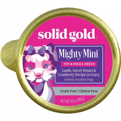 Solid Gold® Mighty Mini Grain Free Lamb, Sweet Potato & Cranberry Recipe in Gravy Toy and Small Breed Dog Food 3.5 Oz case of 12 Solid Gold