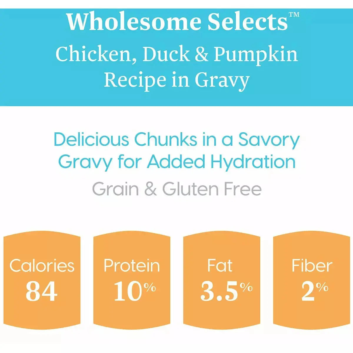 Solid Gold® Wholesome Selects Chicken Duck & Pumpkin Recipe Chunks in Gravy Cat Food 3oz case of 24 Solid Gold