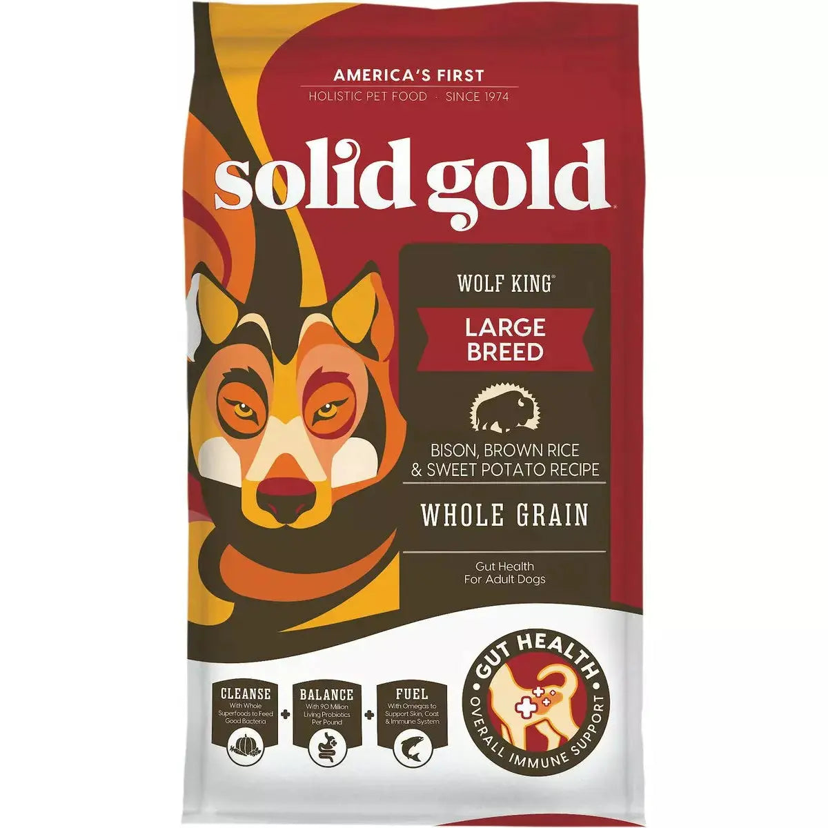 Solid Gold® Wolf King® Bison, Brown Rice & Sweet Potatoes Dog Food, Solid Gold