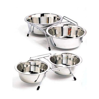 Spot Diner Time Stainless Double Diner Dog Bowl Silver Spot CPD