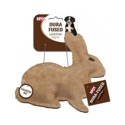 Spot® Dura Fused Leather & Jute Rabbit Dog Toys Small Spot®