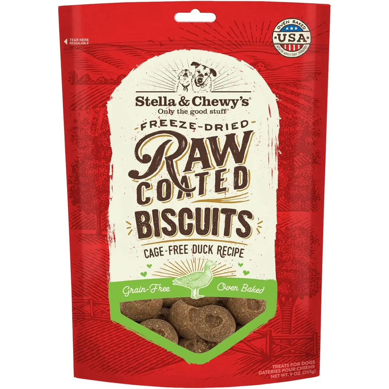 Stella & Chewys Dogs Raw Coated Biscuits Dog Treata 9Oz Stella & Chewy's