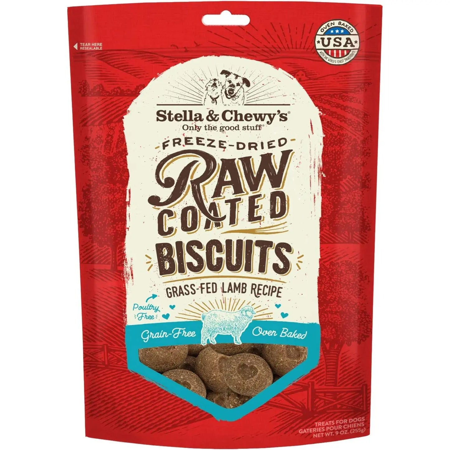 Stella & Chewys Dogs Raw Coated Biscuits Dog Treata 9Oz Stella & Chewy's
