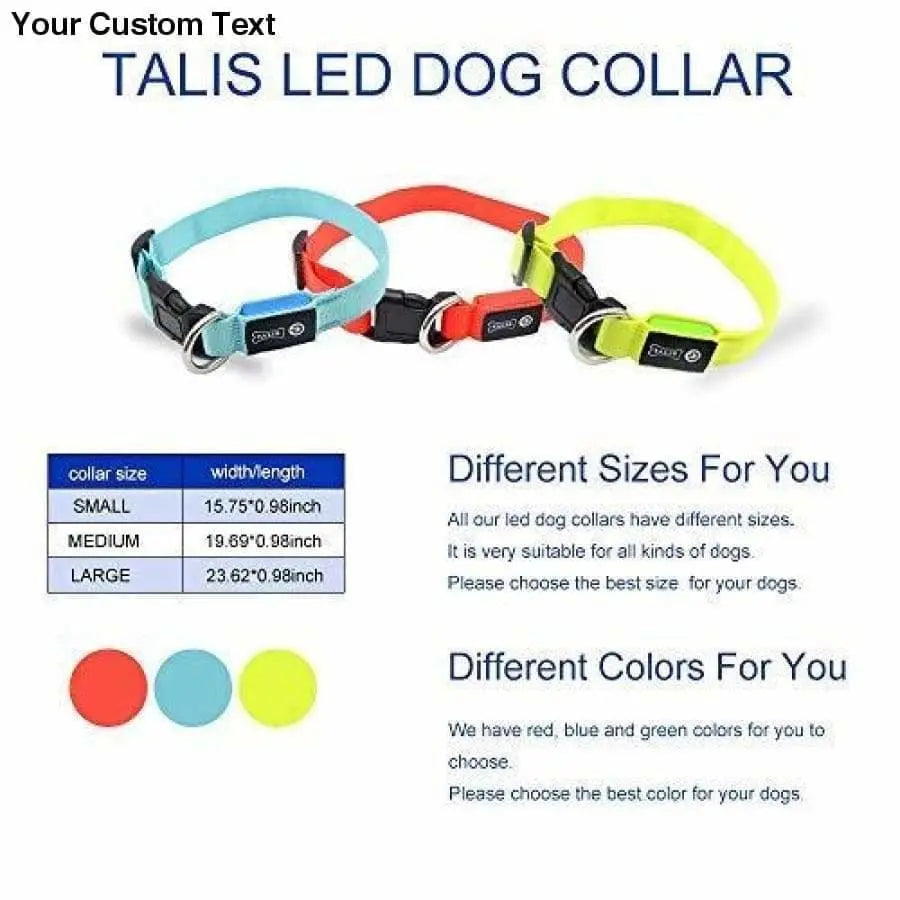 Talis LED Light-Up Dog Collar (Battery-Operated ) Talis Us