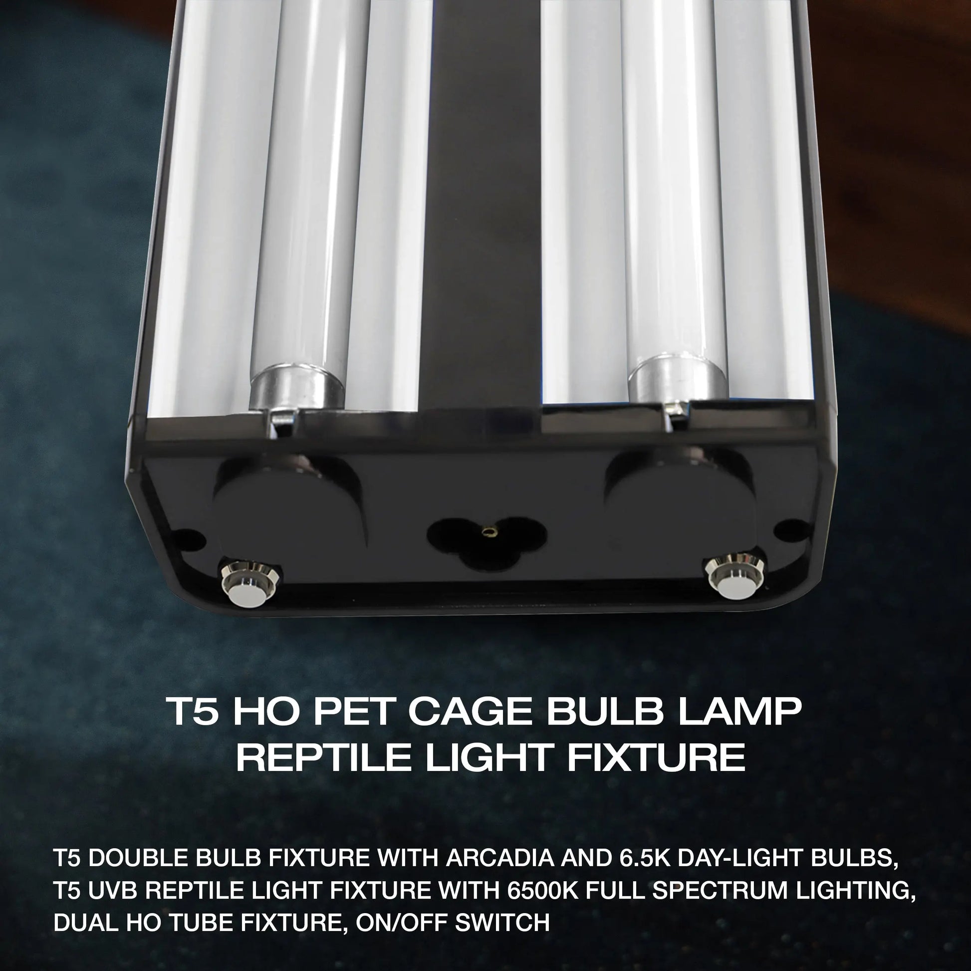Talis-us Double Bulb Fixture with Arcadia and 6.5k Day-Light Bulbs HO T5 UVB Reptile Light Terrarium Hood Talis Us