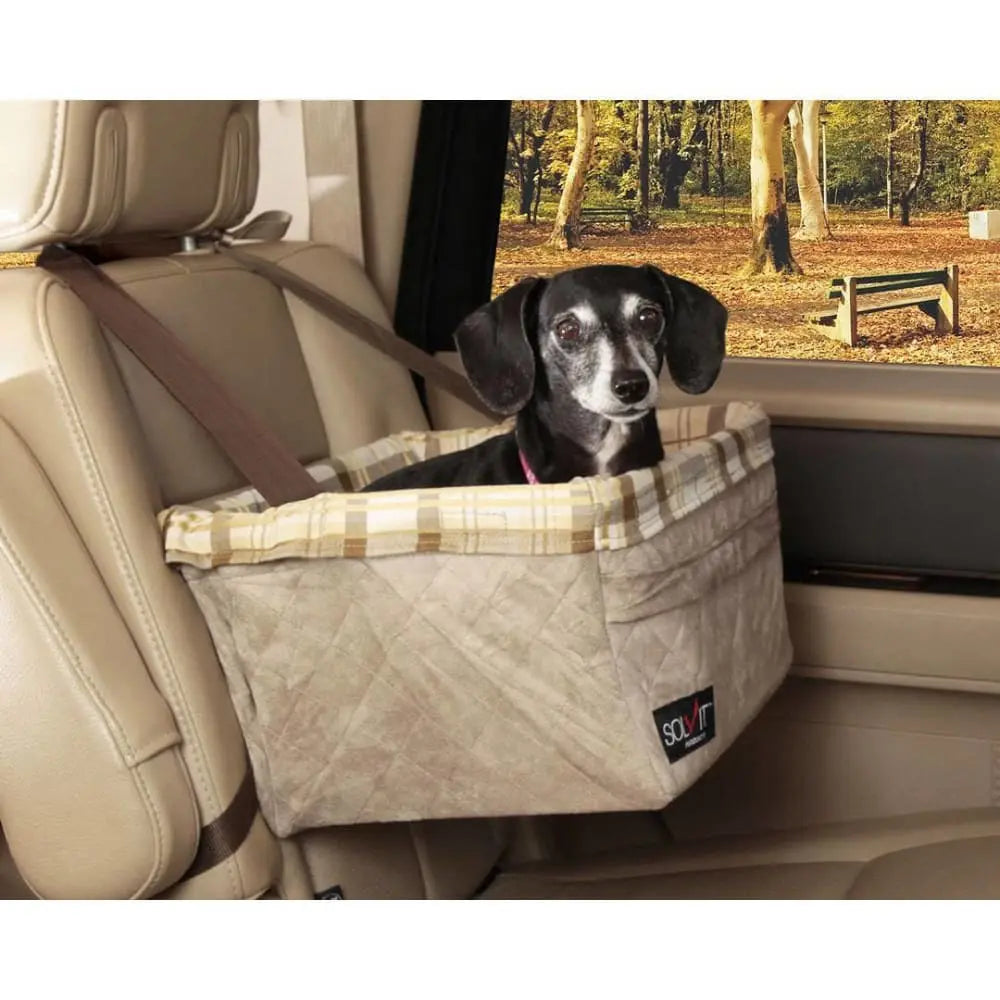Tan Happy Ride Quilted Booster Seat Brown Box PetSafe