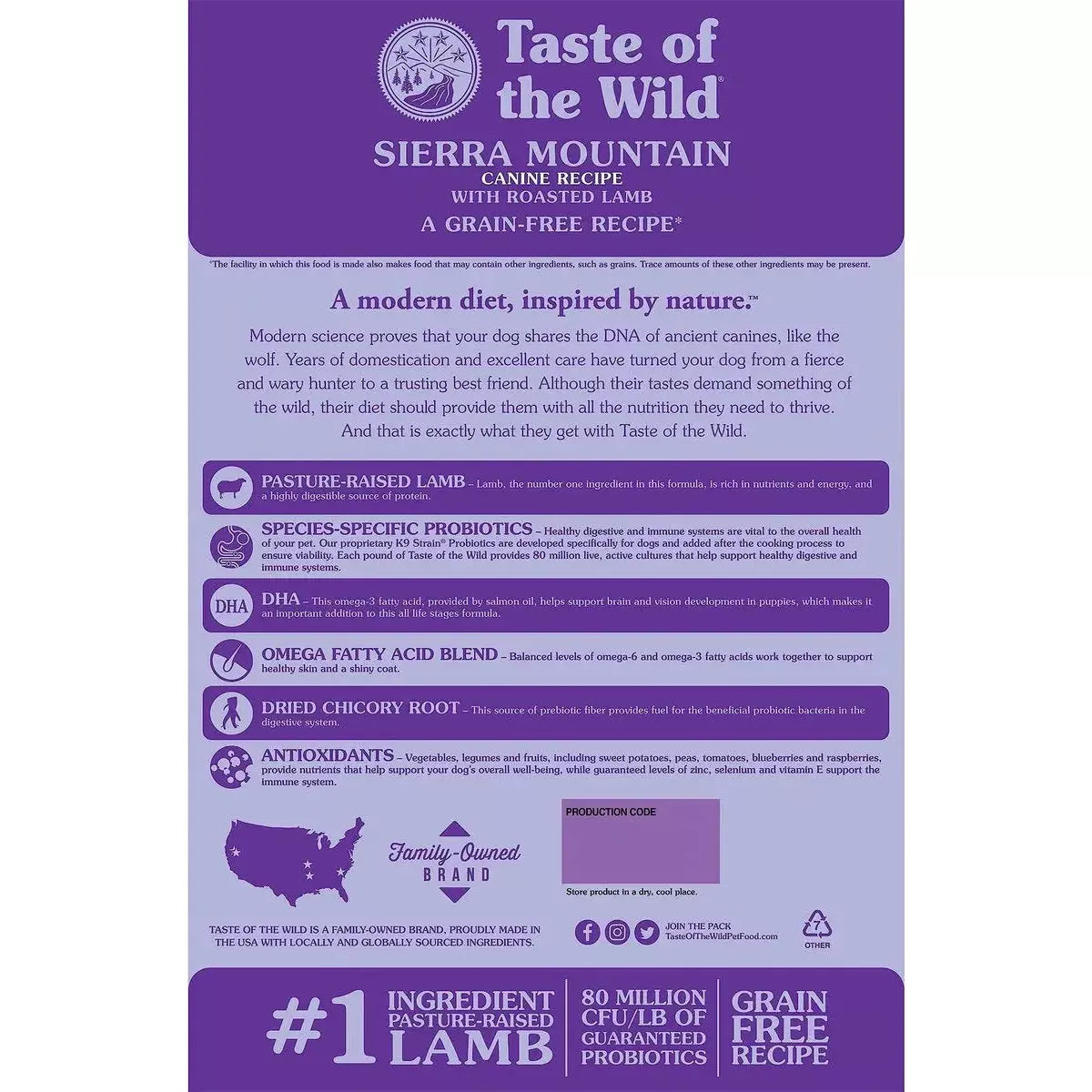 Taste of the Wild® Sierra Mountain® Grain Free Roasted Lamb Recipe Dog Food Taste of the Wild®