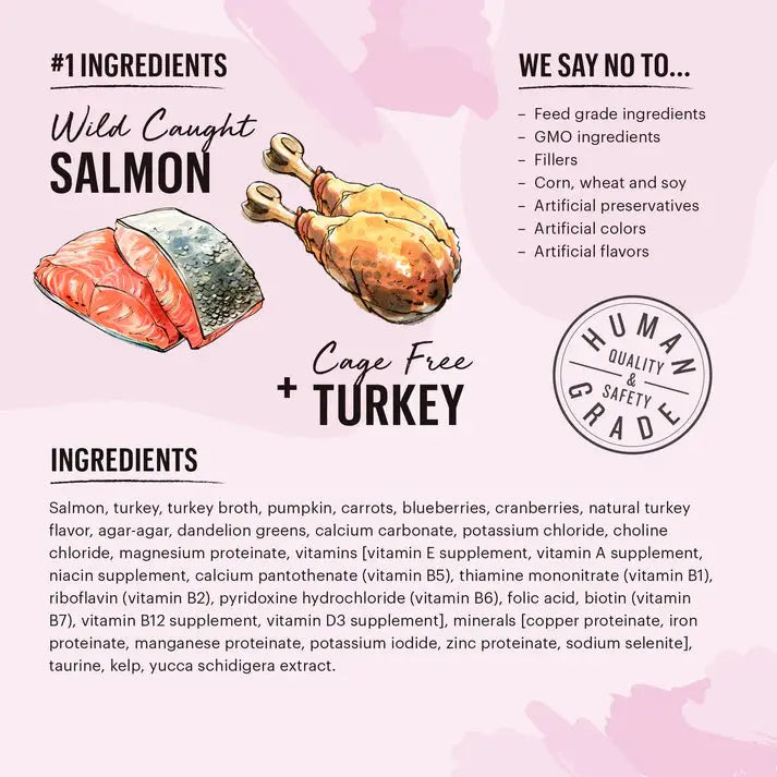 The Honest Kitchen Cate Grain Free Salmon & Turkey Pate Wet Cat Food 12/5.5oz The Honest Kitchen