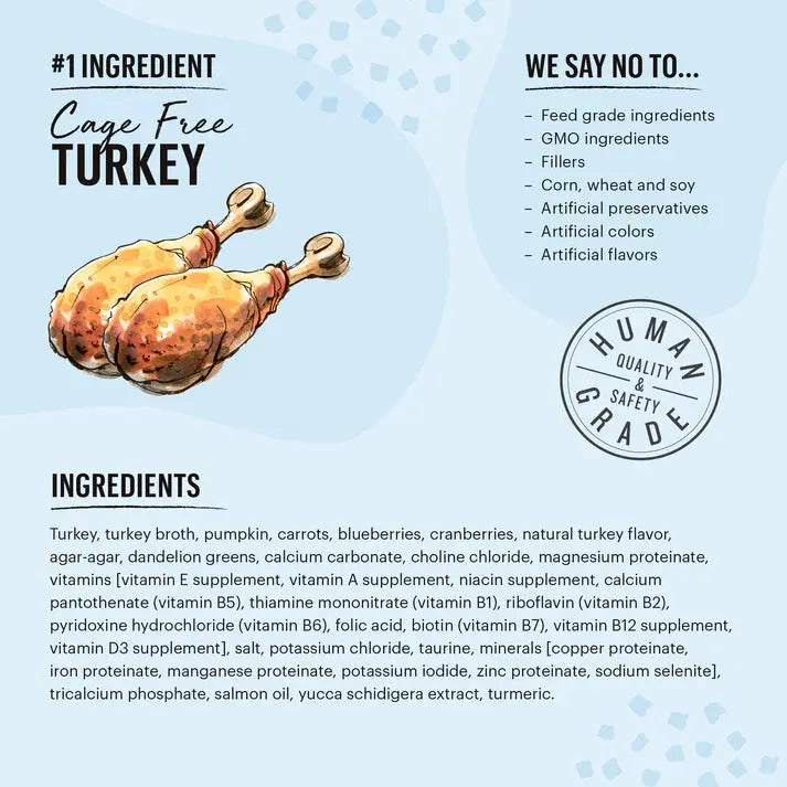 The Honest Kitchen Grain Free Minced Turkey in Bone Broth Gravy Wet Cat Food The Honest Kitchen