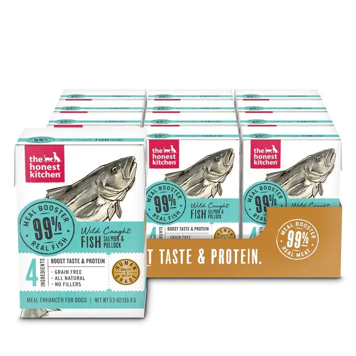 The Honest Kitchen Meal Booster: 99% Salmon & Pollock Wet Dog Food Topper 12/5.5oz The Honest Kitchen