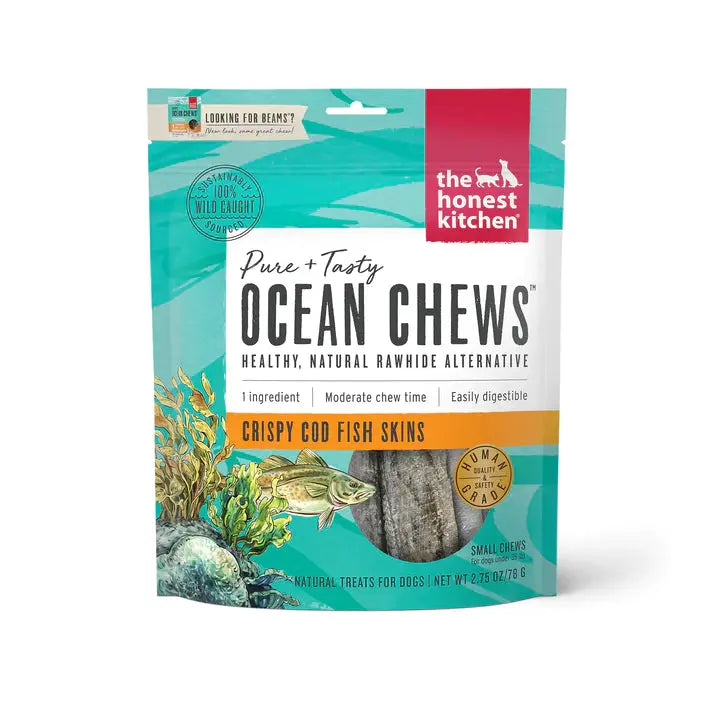 The Honest Kitchen Ocean Chews Crispy Cod Fish Skins Dog Treats The Honest Kitchen