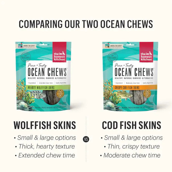 The Honest Kitchen Ocean Chews Hearty Wolffish Skins Dog Treats The Honest Kitchen