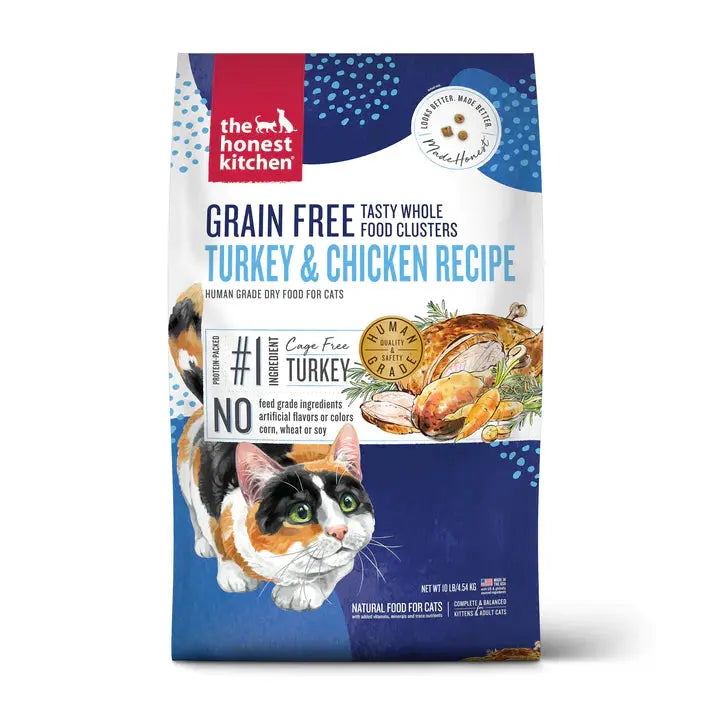 The Honest Kitchen Whole Food Clusters Grain Free Turkey & Chicken Dry Cat Food The Honest Kitchen
