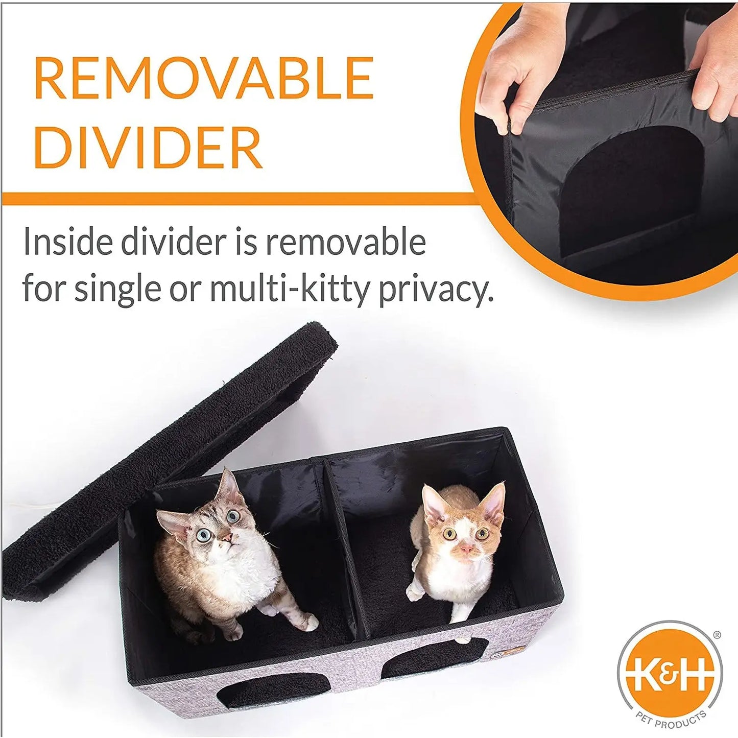 Thermo-Kitty Duplex in Classy Gray, 12" x 24" x 12" 4W K&H Pet Products