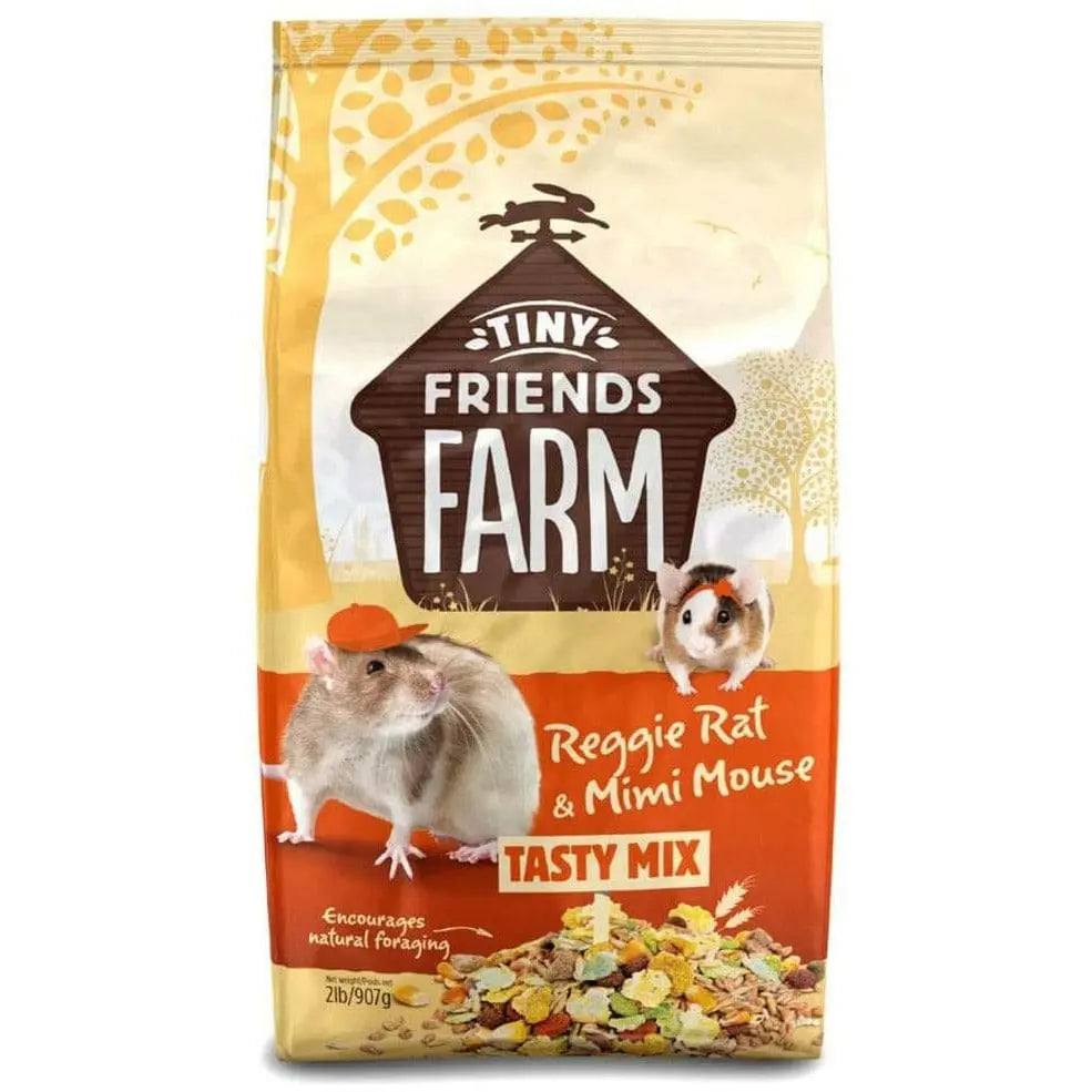 Tiny Friends Farm Reggie Rat & Mimi Mouse Tasty Mix Dry Food 2 lb Tiny Friends Farm