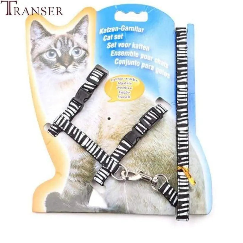 Transer Pet Supply Adjustable Nylon Cat Harness Safety Belt Rope Leashes for Cats 80329 Talis Us
