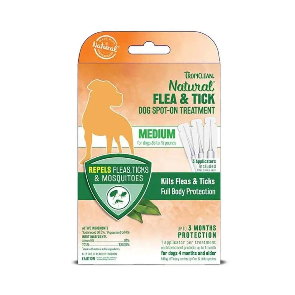Tropiclean® Natural Flea & Tick Spot On Treatment for Dog 3 Count Tropiclean®