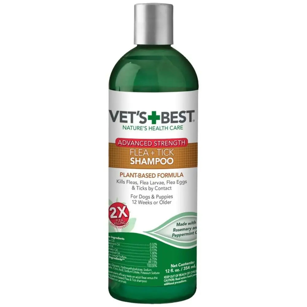 Vet's Best Flea and Tick Advanced Strength Shampoo for Dogs 12 fl oz ve