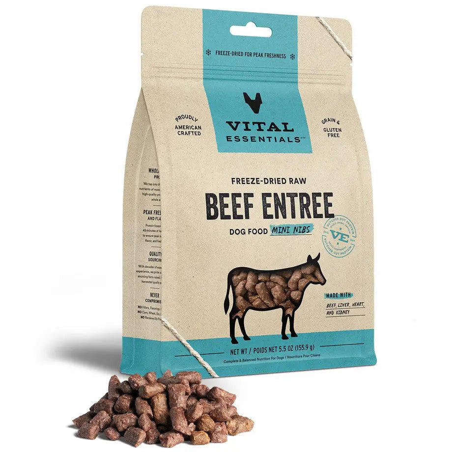 Vital Essentials® Freeze-Dried Raw Beef Entree Dog Food Mini Nibs Vital Essentials®