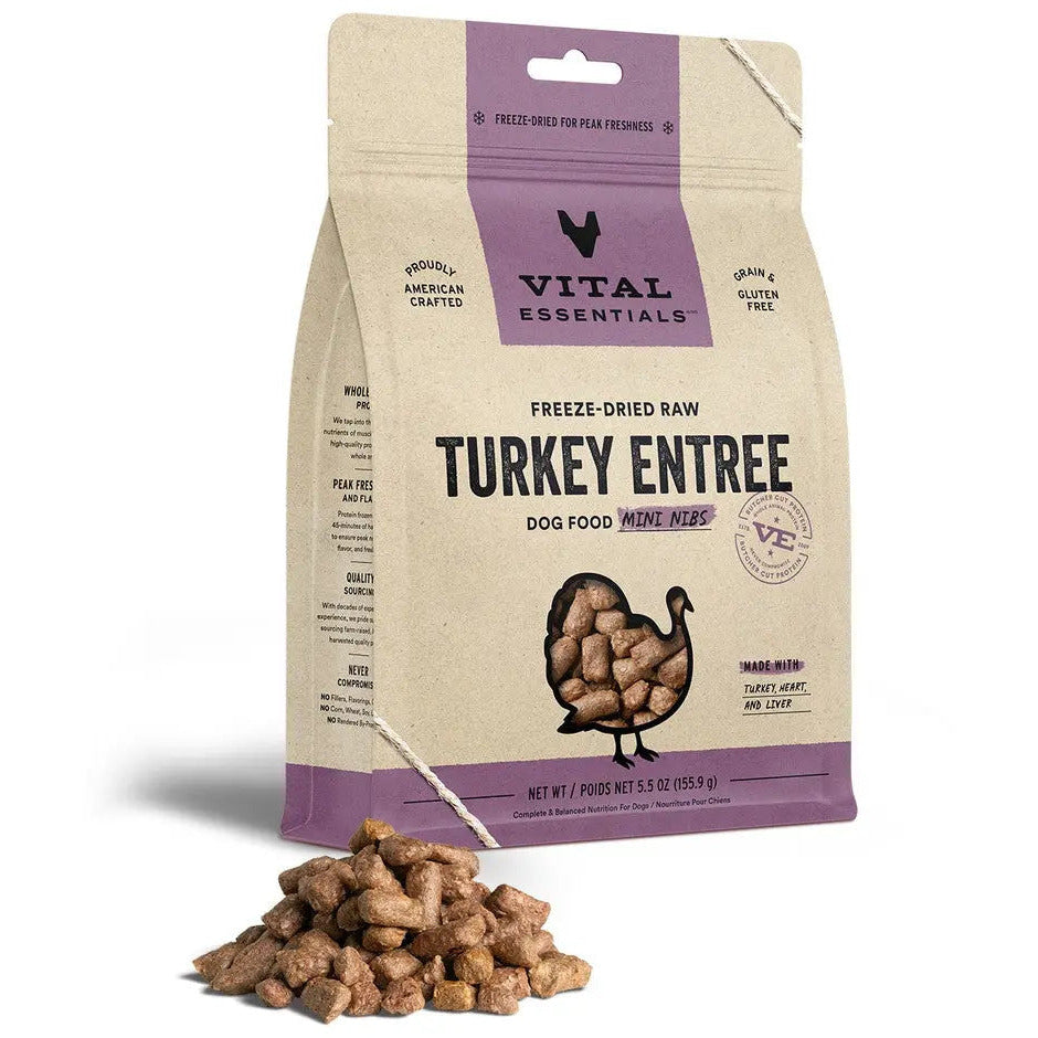 Vital Essentials® Freeze-Dried Raw Turkey Entree Dog Food Mini Nibs Vital Essentials®