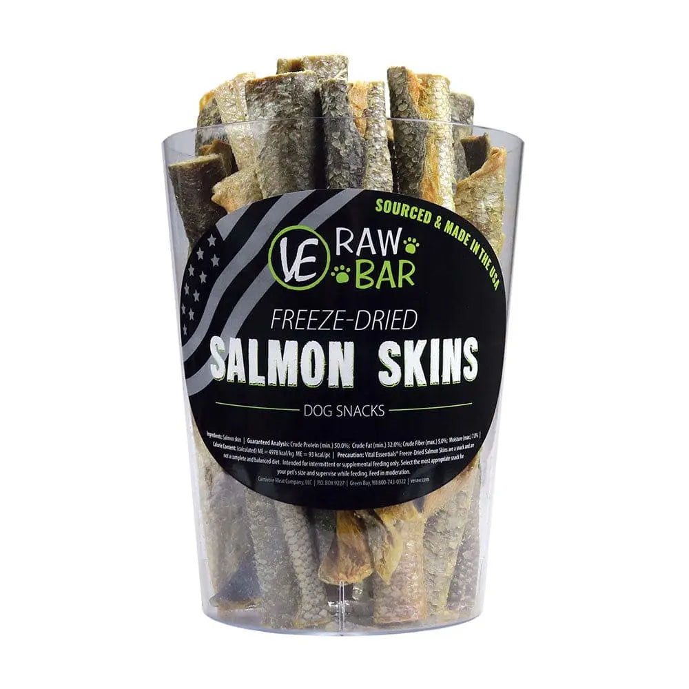 Vital Essentials® Raw Bar Freeze-Dried Salmon Skins Dog Treats 20 Piece/Bag Vital Essentials®