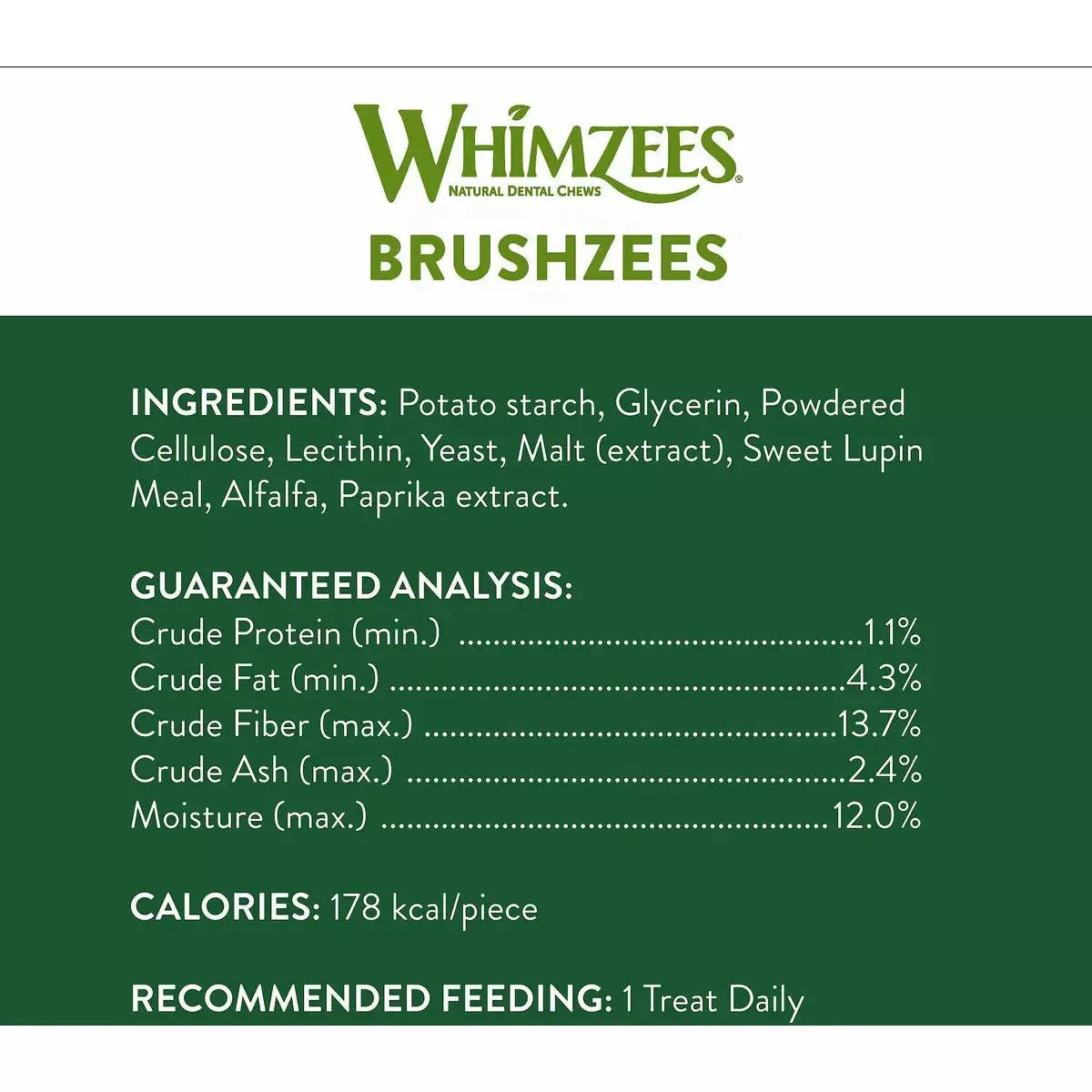 Whimzees Large Gluten Free Toothbrush Dog Dental Chews 12.7 Oz Whimzees