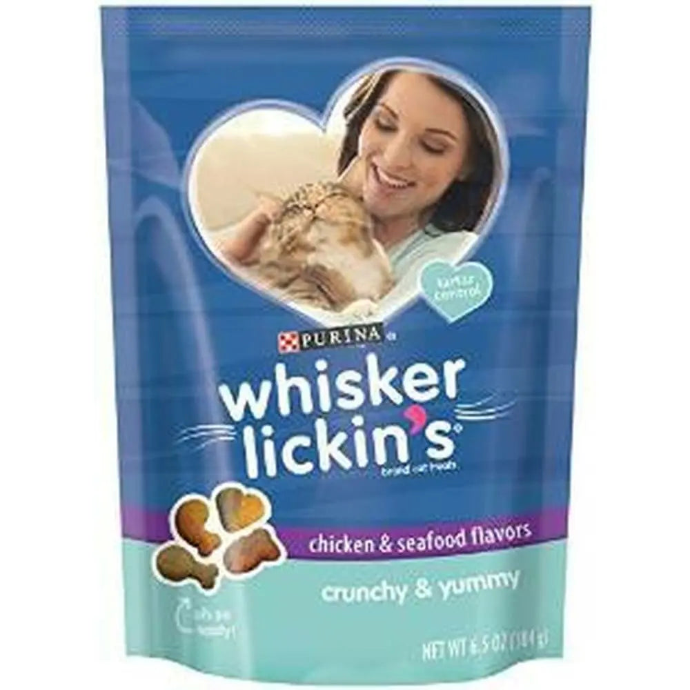 Whisker Lickin's Crunchy Chicken & Seafood Cat Treats 6.5 oz Purina