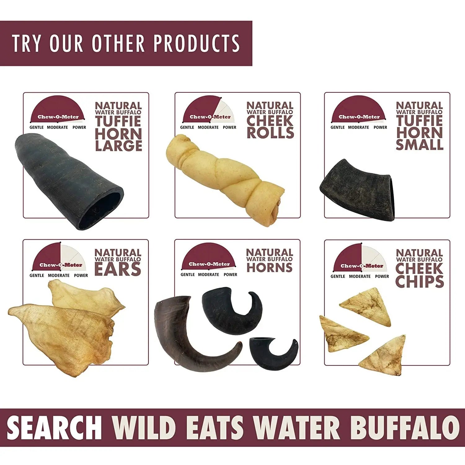 Wild Eats Water Buffalo Tail Dog Treat 5-6 in, 5 ct Wild Eats